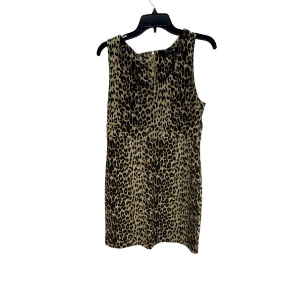 Forever 21 Leopard Print Dress Sleeveless Mini Bodycon Size Large Artsy Mob Wife - Picture 1 of 6